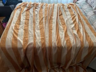 Cortinas Rayas Beige y Naranja