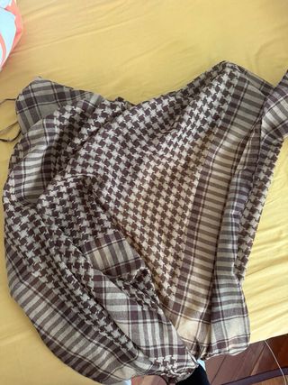 Pañuelo palestino unisex beige y marrón