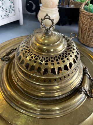 Brasero antiguo latón decorativo