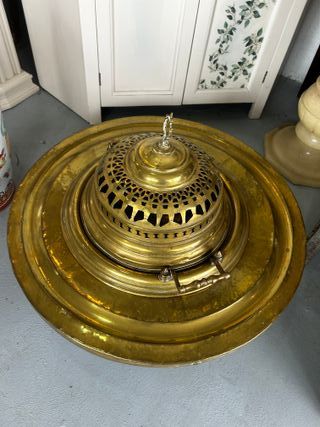 Brasero antiguo latón decorativo
