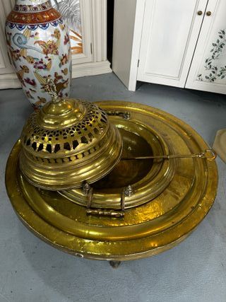 Brasero antiguo latón decorativo