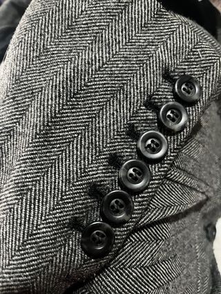 Elegante abrigo gris espiga T. 44-42