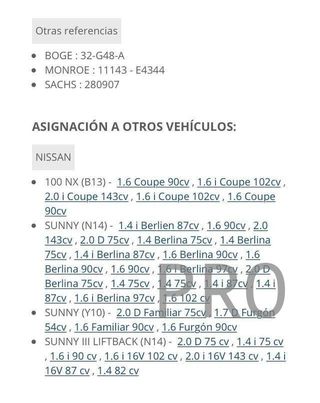Amortiguador dd nissan sunny