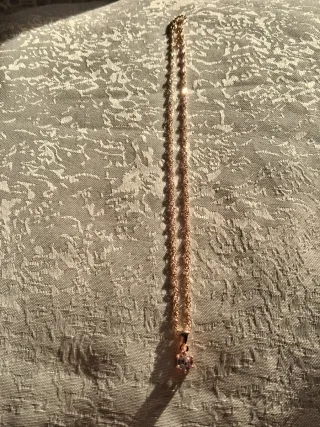 Collana donna con pendente rosa oro