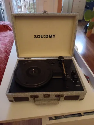 Tocadiscos Maletín SOUNDMY Negro/Gris