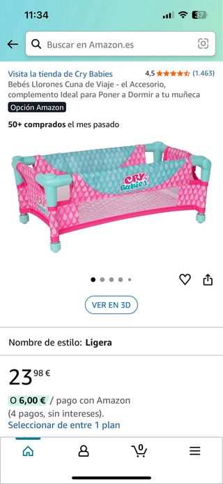 Cuna viaje Bebés Llorones