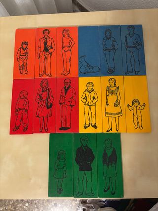 Juego pedagógico figuras familia años 70