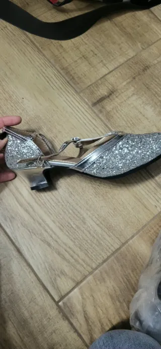 Zapatos de baile plateados talla 37