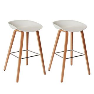 Pack 2 Taburetes Barra Madera y Plástico