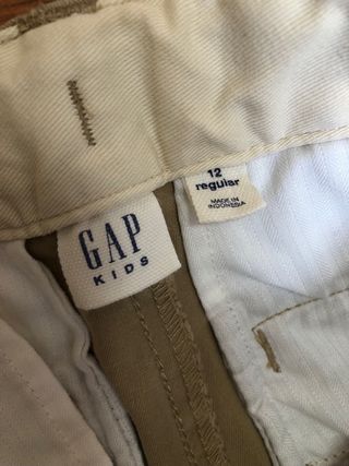 Pantalón Gap Talla 12 Años Beige