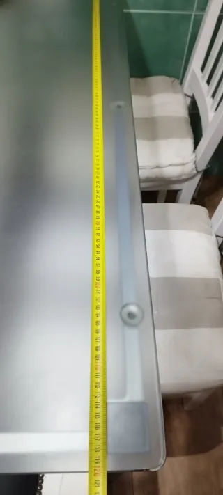 Mesa de cocina cristal y metal