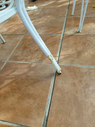 Mesa y sillas de jardín metal blanco