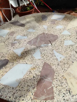 Mesa y sillas de jardín metal blanco