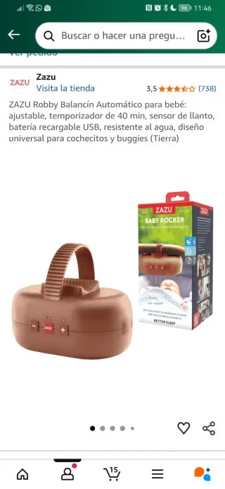 ZAZU Robby Balancín Automático Bebé