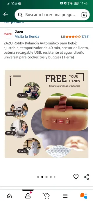 ZAZU Robby Balancín Automático Bebé