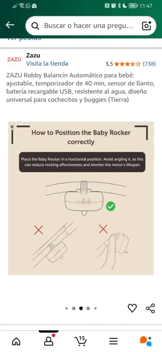 ZAZU Robby Balancín Automático Bebé