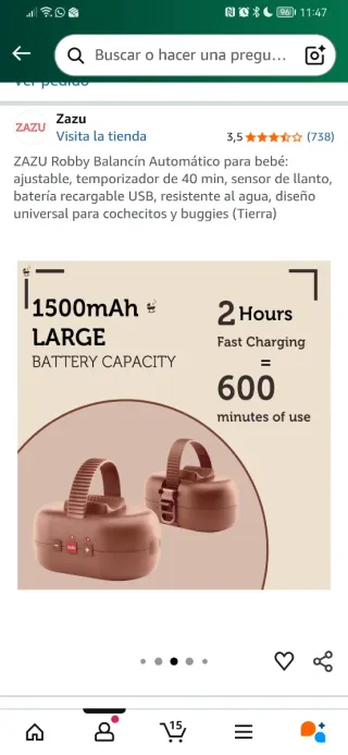 ZAZU Robby Balancín Automático Bebé