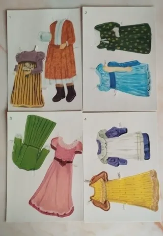Muñecas Recortables de Cartón con Ropa y Armario