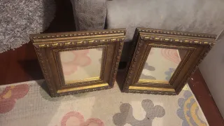 2 Cuadros Dorados con Espejo