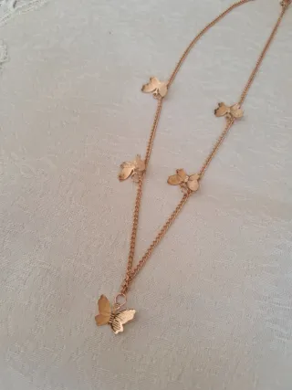 Collana donna con farfalle oro