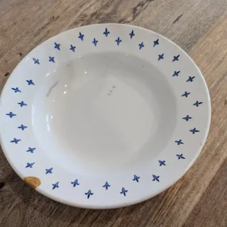 Plato antiguo porcelana azul 22cm kintsugi