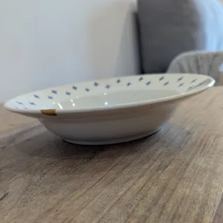 Plato antiguo porcelana azul 22cm kintsugi