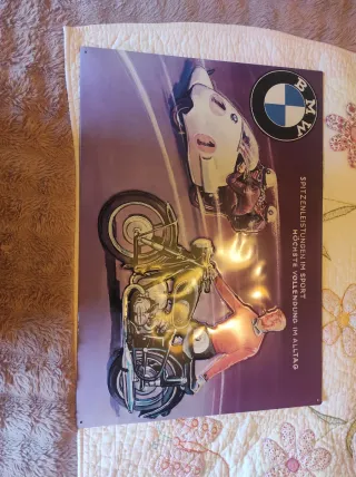 Cartel Chapa BMW moto clasica