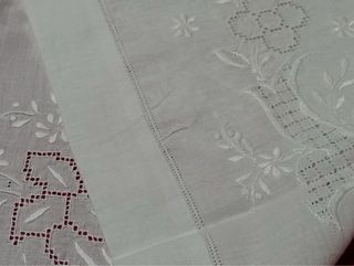 Due Coppie diasciugamani/tendine sfilato siciliano