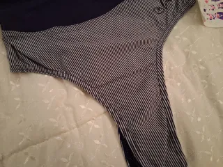 Body de ginástica/dança azul listrado