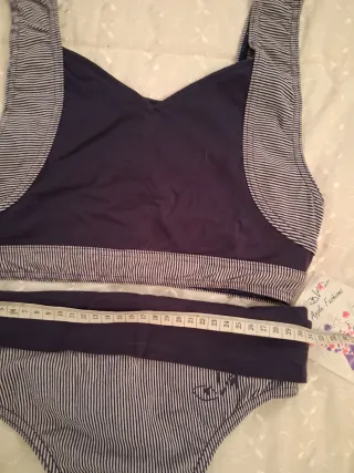 Conjunto Top Fitness e Tanga Listrado