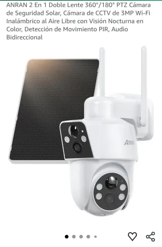 Cámara Seguridad Solar ANRAN PTZ 3MP Wi-Fi