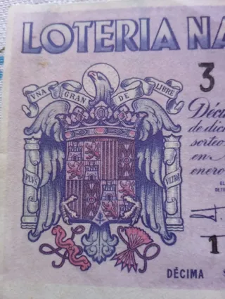 DECIMO LOTERÍA NACIONAL NIÑO 1948 VINTAGE ANTIGUO