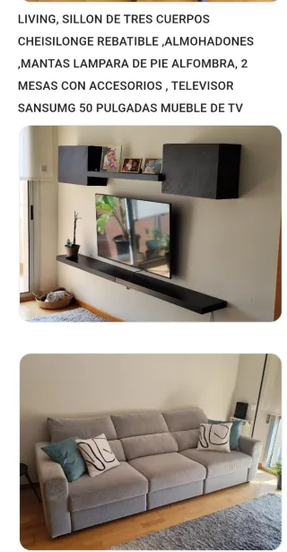 Mueble TV Negro y Gris
