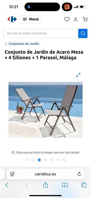 Conjunto mesa y 4 sillas de jardín