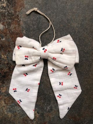 Lazos decorativos de tela con cerezas (3 uds)