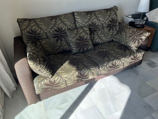 Sofá Cama Tela Marrón