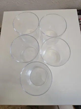 Vasos de cristal diseño hojas lineales