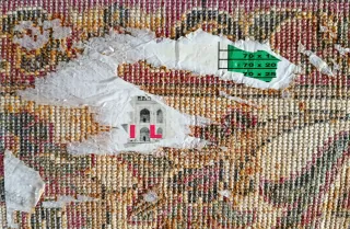 Alfombra Persa Azul y Roja