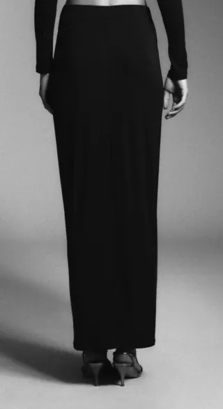 Falda larga negra Zara