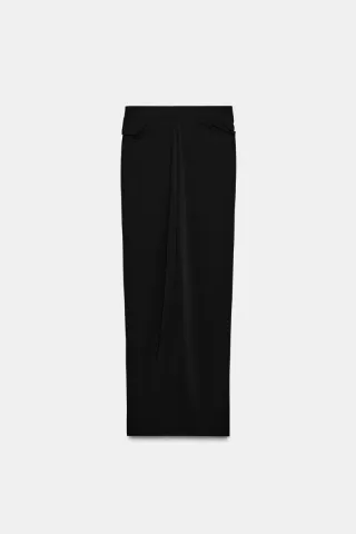 Falda larga negra Zara