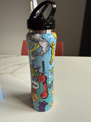 Borraccia Acciaio 500ml con Cannuccia