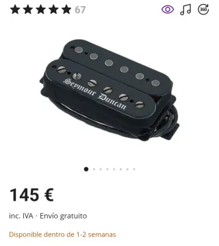 Pastilla Guitarra Seymour Duncan Black Winter