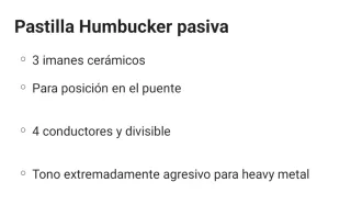 Pastilla Guitarra Seymour Duncan Black Winter