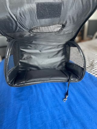 Transportín para mascotas gris y negro