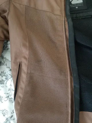 Chaqueta de moto marrón