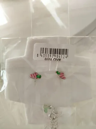 Collar y pendientes niña, Plata y pedrería