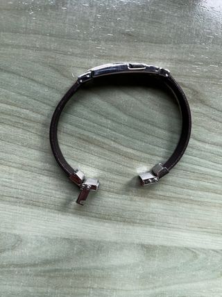 Pulsera Lotus Plata y Cuero