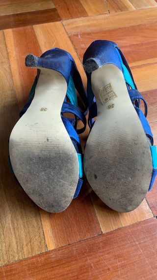 Zapatos de fiesta La Strada azules y verdes