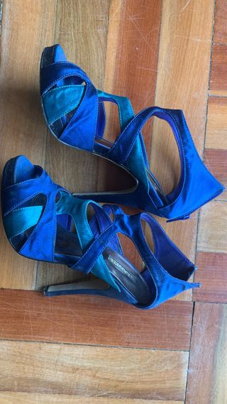 Zapatos de fiesta La Strada azules y verdes