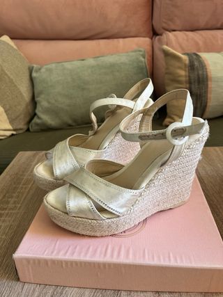 Alpargata Novia Cuña Toni Pons blanco crudo